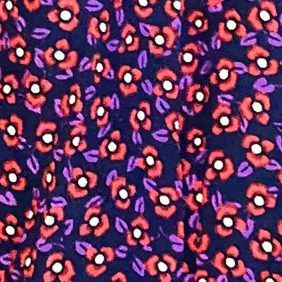 Mango floral print viscose midi dress. Long sleeved. Red and purple floral sz 8 - Picture 3 of 6
